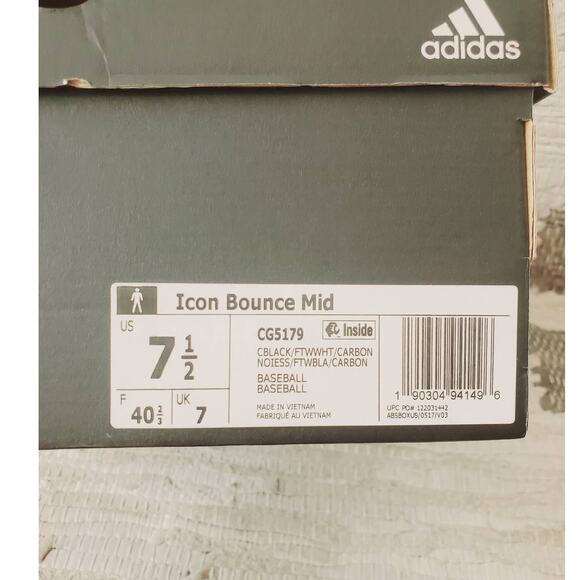 NIB Adidas Icon Bounce Mid Height Baseball Metal Cleat  Size 7.5 - Picture 2 of 12